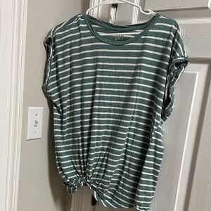 Maurice’s Striped Green and White Women's Top